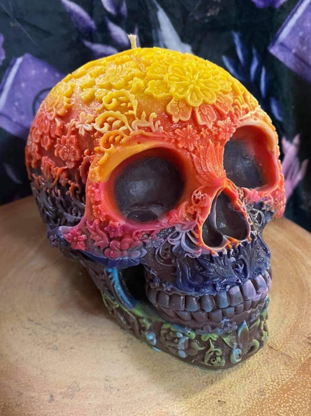 Bubblegum Giant Sugar Skull Candle