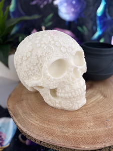 Black Cherry Giant Sugar Skull Candle