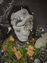 Load image into Gallery viewer, Lime Basil &amp; Mandarin Giant Medusa Skull Candle