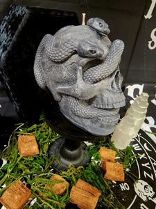 Champagne & Strawberries Giant Medusa Skull Candle