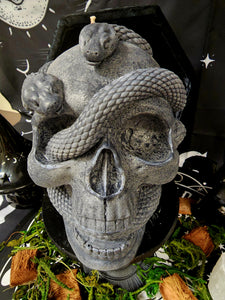 Rose Quartz Giant Medusa Skull Candle