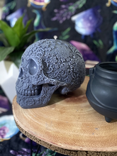 Load image into Gallery viewer, Wild Frangipani Giant Sugar Skull Candle