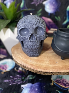 Fresh Coffee Giant Sugar Skull Candle