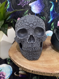 Bergamot & Patchouli Giant Sugar Skull Candle