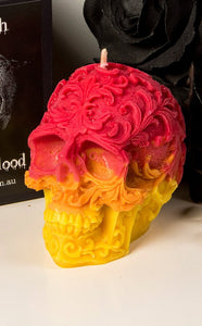 Black Raspberry & Vanilla Filigree Skull Candle