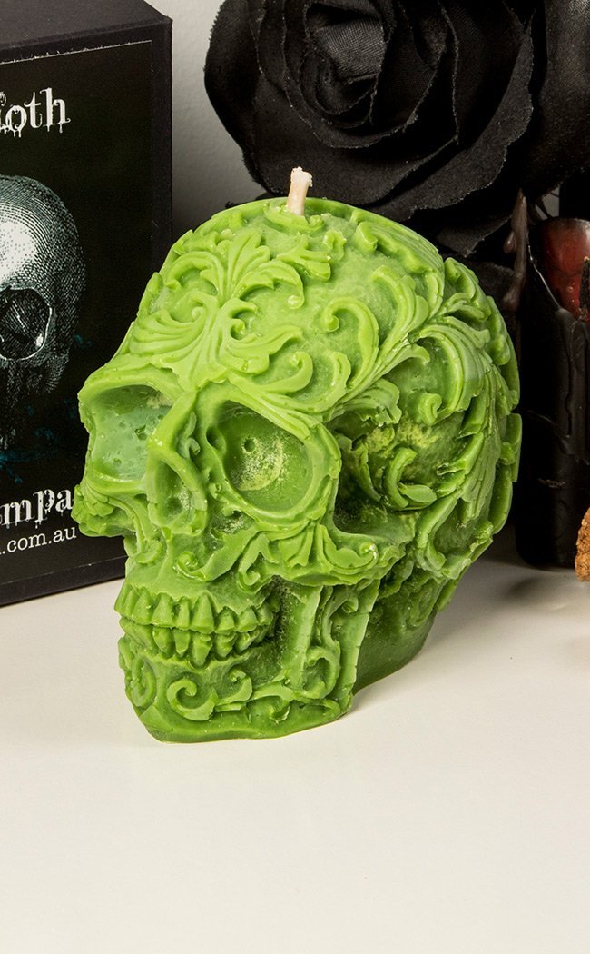 Bubblegum Filigree Skull Candle