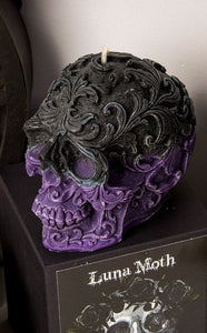 Japanese Honeysuckle Filigree Skull Candle