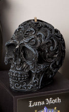 Load image into Gallery viewer, Lemongrass &amp; Sage Filigree Skull Candle