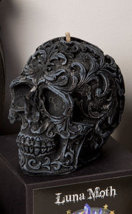 Moon Child Filigree Skull Candle