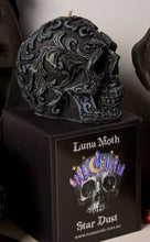 Load image into Gallery viewer, Galactic Skies Filigree Skull Candle