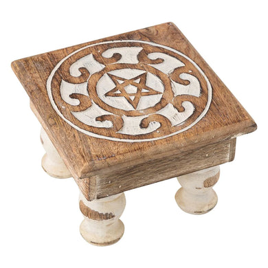 Mini Altar Table - Pentacle White