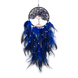 Dreamcatcher Gemstone Tree of Life Deep Blue 16cm