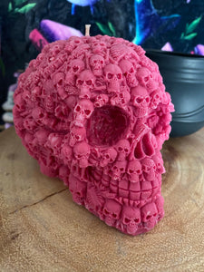 Rose Quartz Lost Souls Skull Candle