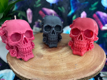 Load image into Gallery viewer, Patchouli Rose Skull Candle