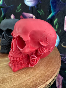 Aronia Berry & Hempseed Rose Skull Candle