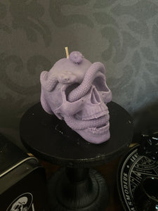 Dark Crystal Medusa Snake Skull Candle