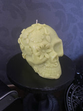 Load image into Gallery viewer, Lime, Basil &amp; Mandarin Day of Dead Skull Candle