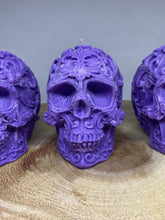 Load image into Gallery viewer, Nag Champa Filigree Skull Candle