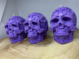 Bubblegum Filigree Skull Candle