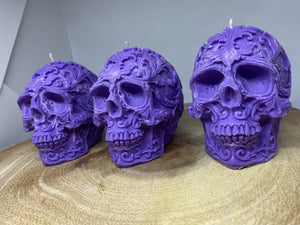 Black Raspberry & Vanilla Filigree Skull Candle