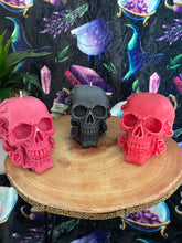 Load image into Gallery viewer, Juicy Watermelon Rose Skull Candle