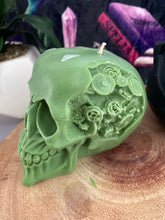 Load image into Gallery viewer, Aronia Berry &amp; Hempseed Steam Punk Skull Candle