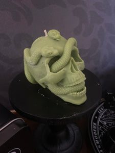 Dark Crystal Medusa Snake Skull Candle