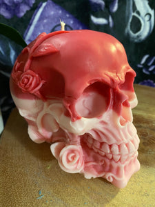 Galactic Skies Rose Skull Candle