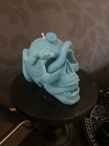 Lemongrass & Sage Medusa Snake Skull Candle