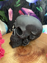 Load image into Gallery viewer, Champagne &amp; Strawberries Rose Skull Candle