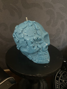 Ancient Ocean Day of Dead Skull Candle