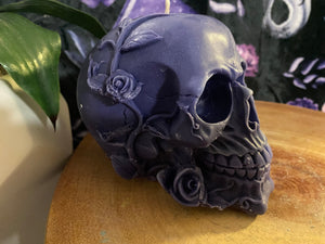 Fresh Sage & Driftwood Rose Skull Candle