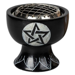 Soapstone Incense Burner Pentacle 9 x 9cm