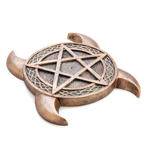 Incense Burner Pentacle Triple Moon 15cm