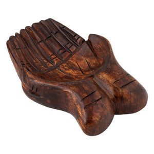 Wooden Bowl Open Palm Hand LARGE 20CM X 13CM