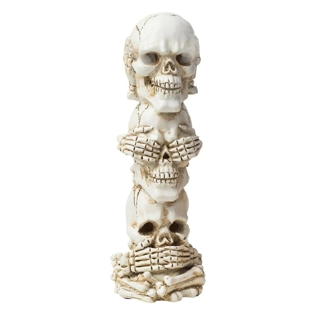 Skull Tower Heads Smoking Incense Burner