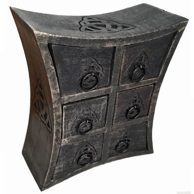 Wooden 6 Drawer Almirah Cabinet Triquetra